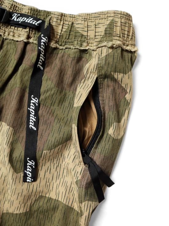  캐피탈 스트레이트 팬츠 Kapital Ox Rain Camo East Remair 팬츠 Rcm Camo Green - KAPITAL