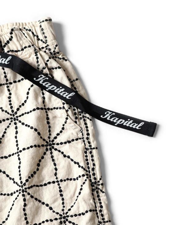  캐피탈 숏팬츠 Kapital 8oz 컬러 데님 포크 도조 이지 쇼츠 내추럴 - KAPITAL