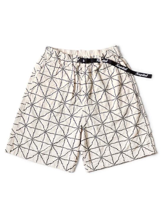  캐피탈 숏팬츠 Kapital 8oz 컬러 데님 포크 도조 이지 쇼츠 내추럴 - KAPITAL