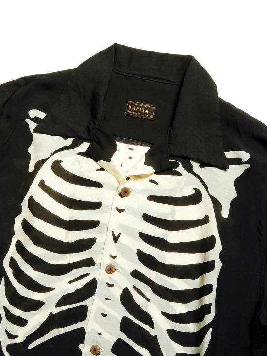  캐피탈 반팔 셔츠 Kapital 실크 레이온 본 알로하  블랙 - KAPITAL