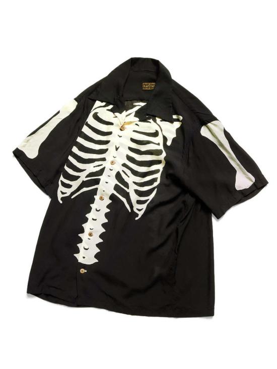  캐피탈 반팔 셔츠 Kapital 실크 레이온 본 알로하  블랙 - KAPITAL