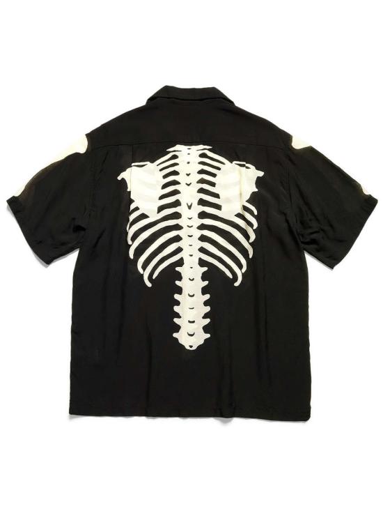  캐피탈 반팔 셔츠 Kapital 실크 레이온 본 알로하  블랙 - KAPITAL