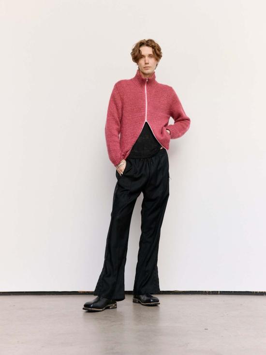  아워레가시 스트레이트 팬츠 Our Legacy 캔버스 저지 트랙 팬츠 블랙 - OUR LEGACY