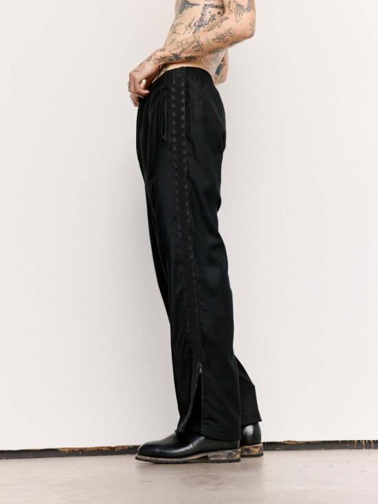  아워레가시 스트레이트 팬츠 Our Legacy 캔버스 저지 트랙 팬츠 블랙 - OUR LEGACY