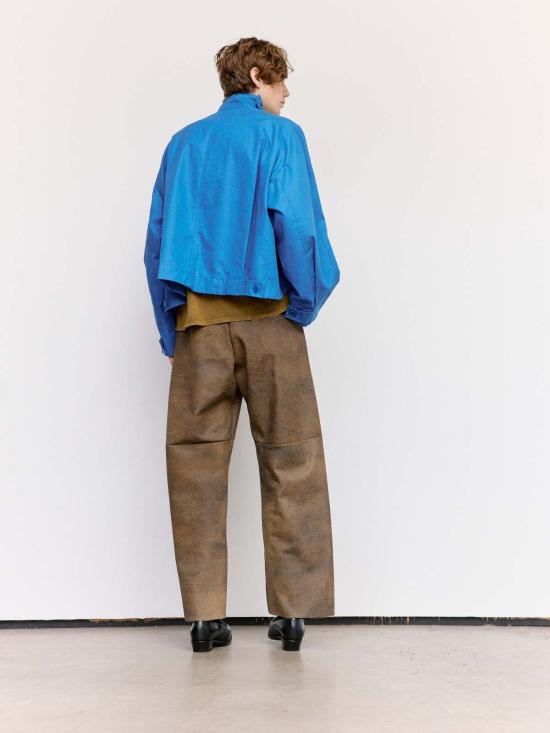  가브리엘라 콜 가먼츠 자켓 Gabriela Coll Garments Waxed Cropped Oversized Coat Blue - GABRIELA COLL GARMENTS
