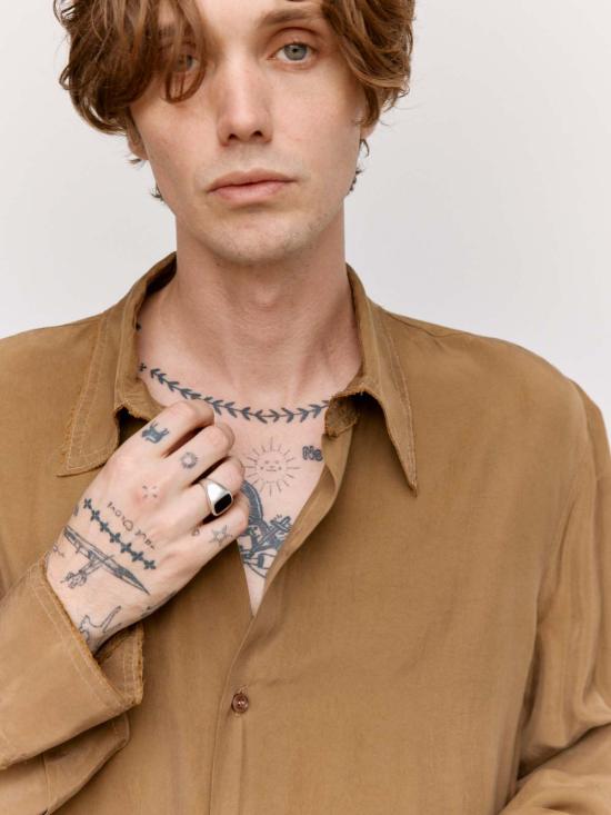  가브리엘라 콜 가먼츠 긴팔 셔츠 쿠프로 롱슬리브  드레스 브라운 - GABRIELA COLL GARMENTS