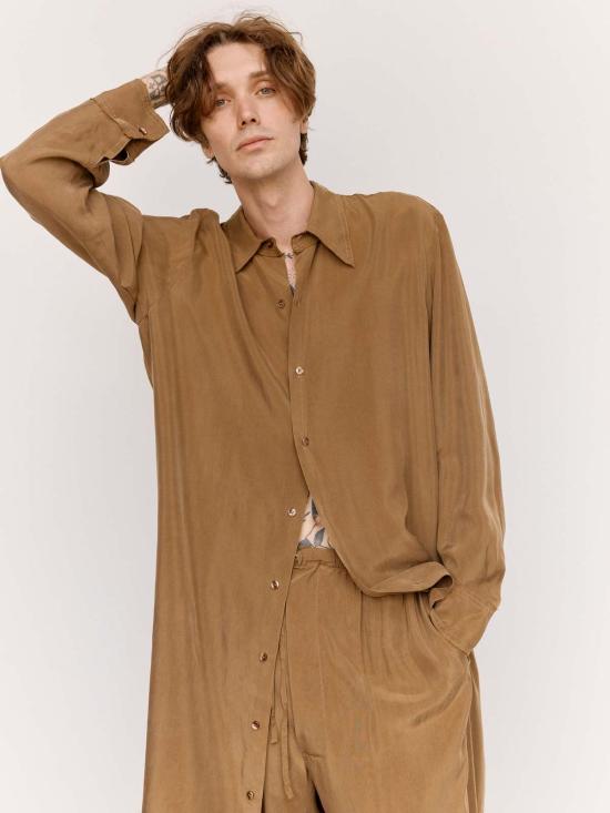  가브리엘라 콜 가먼츠 긴팔 셔츠 쿠프로 롱슬리브  드레스 브라운