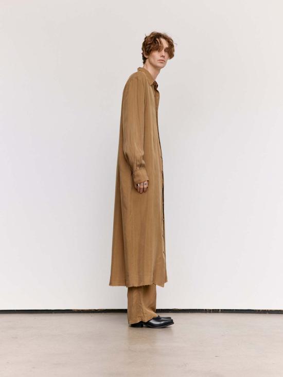  가브리엘라 콜 가먼츠 긴팔 셔츠 쿠프로 롱슬리브  드레스 브라운 - GABRIELA COLL GARMENTS