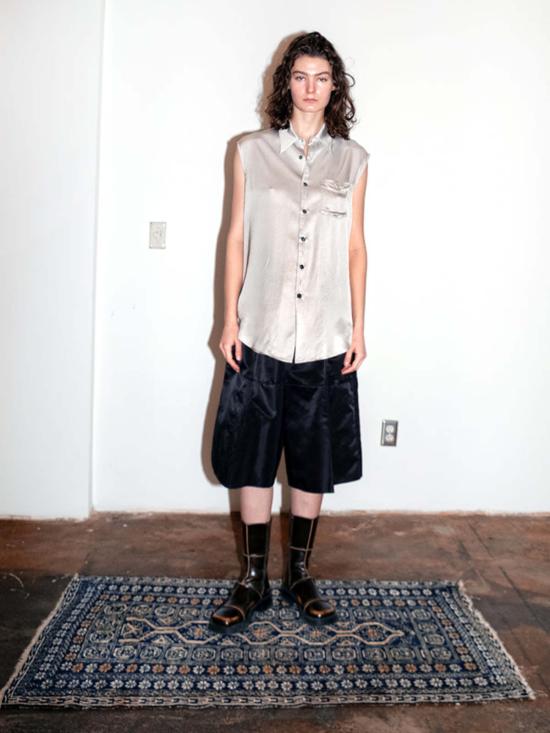  MM6 메종마르지엘라 블라우스 Mm6 메종 마르지엘라 슬래시  실버