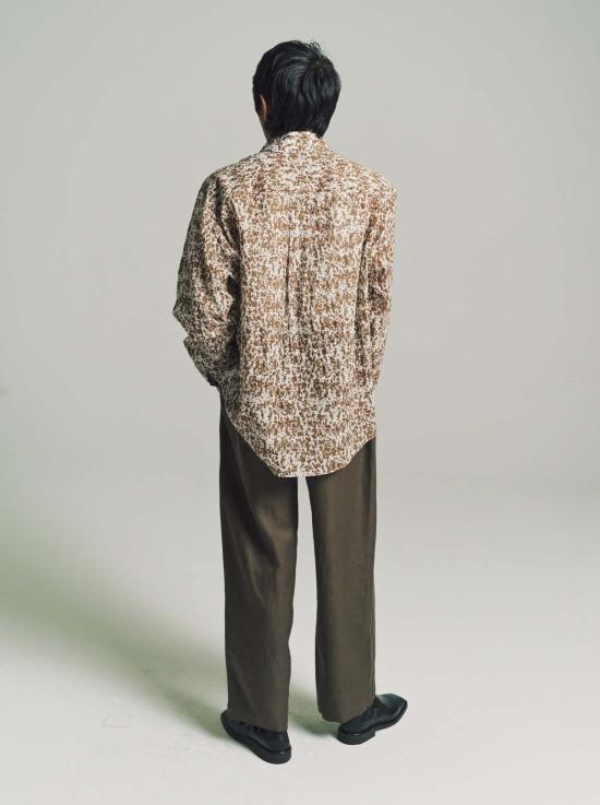  르메르 긴팔 셔츠 레귤러  크림/에스프레소 - LEMAIRE