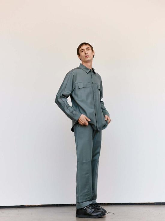  쥐알텐케이 스트레이트 팬츠 Gr10 K 플란넬 섕크 팬츠 그레이 - GR10K