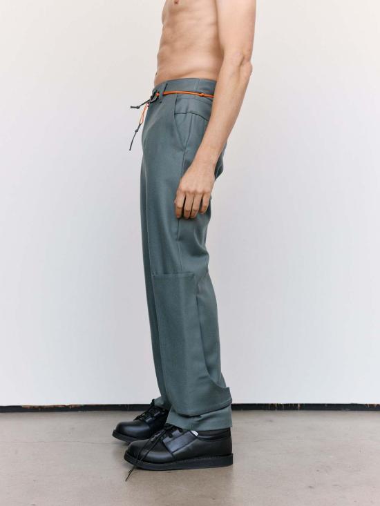  쥐알텐케이 스트레이트 팬츠 Gr10 K 플란넬 섕크 팬츠 그레이 - GR10K