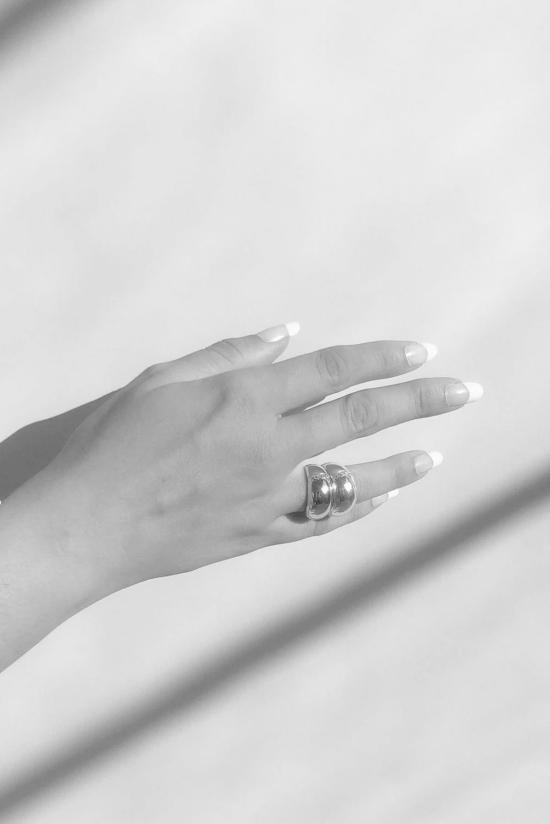  레기어 반지 레지어 버블 베젤 채널 링 실버