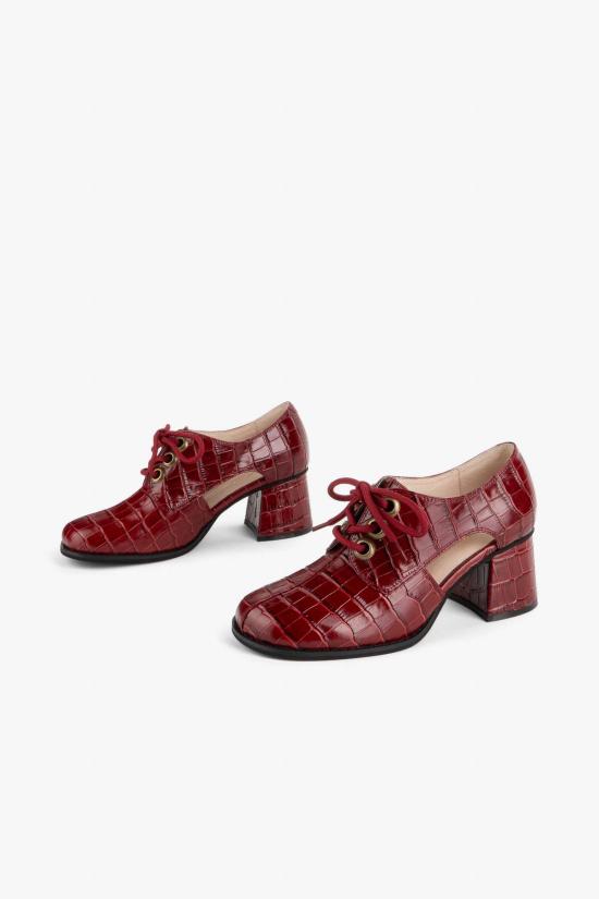  인텐셔널리 블랭크 로퍼 "의도적으로." 조 조 플레어드 옥스포드 메를로/위스키 콤보/블랙 - INTENTIONALLY BLANK