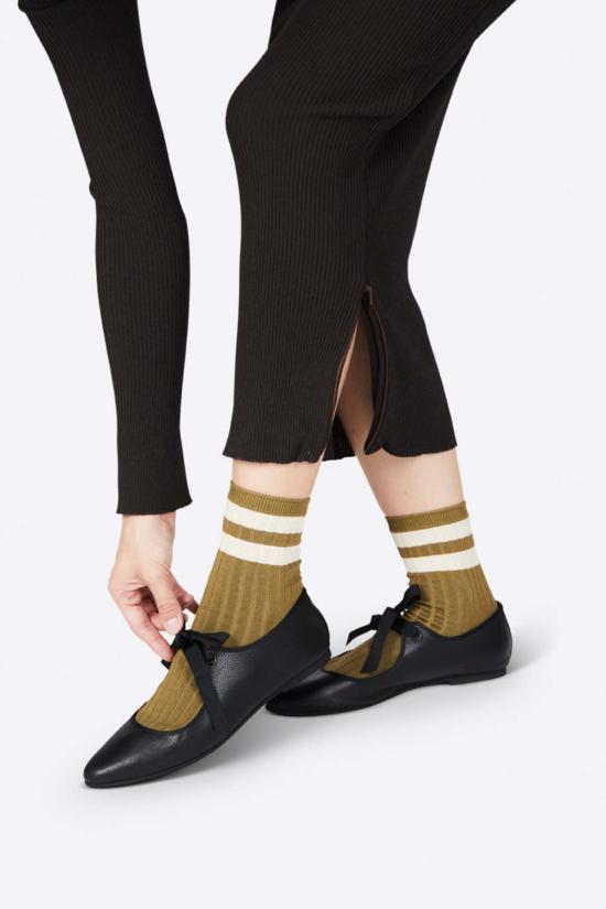  인텐셔널리 블랭크 뮬/슬리퍼 "의도적으로." 밸리 솔 발레 플랫 블랙 - INTENTIONALLY BLANK