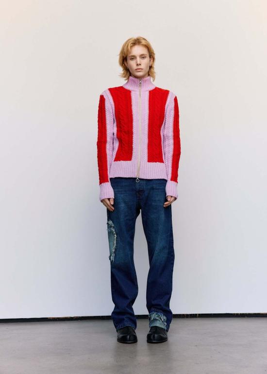  에드워드 커밍 데님 팬츠 서클 윈도우 진 미드 블루 워시 데님 - EDWARD CUMING