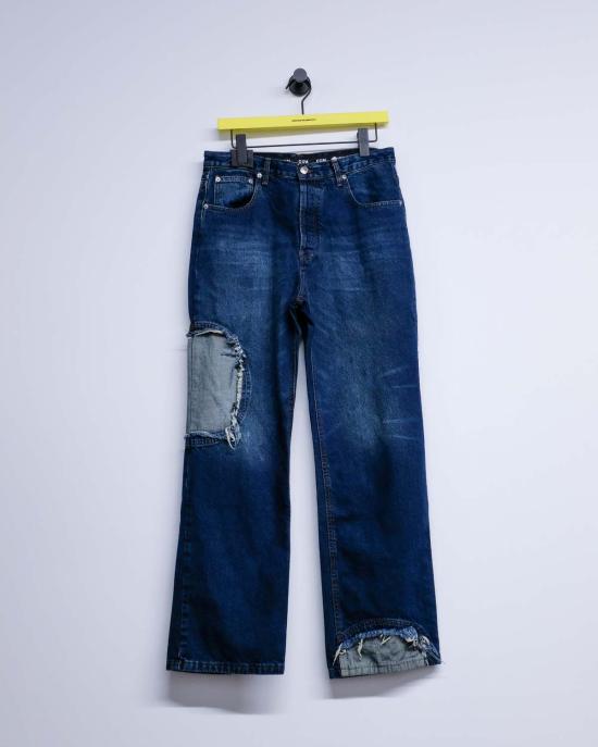  에드워드 커밍 데님 팬츠 서클 윈도우 진 미드 블루 워시 데님 - EDWARD CUMING