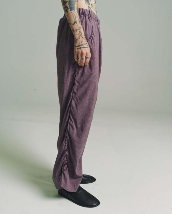  가브리엘라 콜 가먼츠 스트레이트 팬츠 Gabriela Coll Garments No.267 Loro Piana Fine Wool Draped Trousers 모브 - GABRIELA COLL GARMENTS