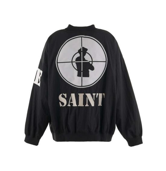  세인트 미카엘 긴팔 티셔츠 세인트 Mxxxxxx 세인트 에너미 풀오버 블랙 - SAINT MXXXXXX