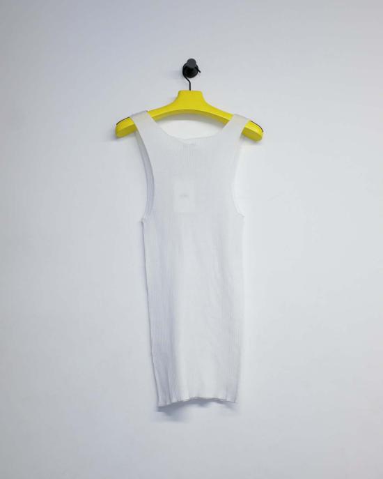  리에르 민소매 티셔츠 라이어 코튼 파인 리브 탱크탑 화이트 - RIER