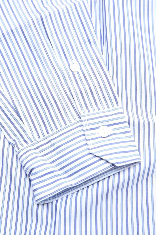  와타나베 준야 긴팔 셔츠 Junya Watanabe  블루 스트라이프/올리브 체크 무늬 - JUNYA WATANABE