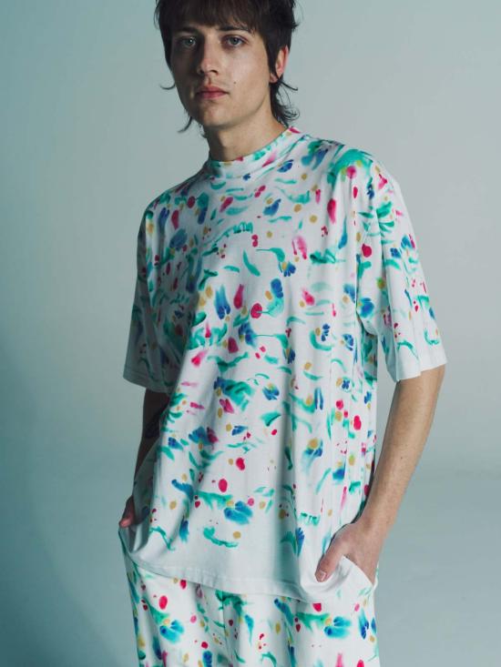  마르니 반팔 티셔츠 페인터 티셔츠 화이트 - MARNI