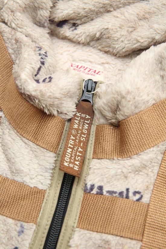  캐피탈 자켓 플리스 프리즈너 크래프트 타터솔 지퍼 블루종 베이지 - KAPITAL