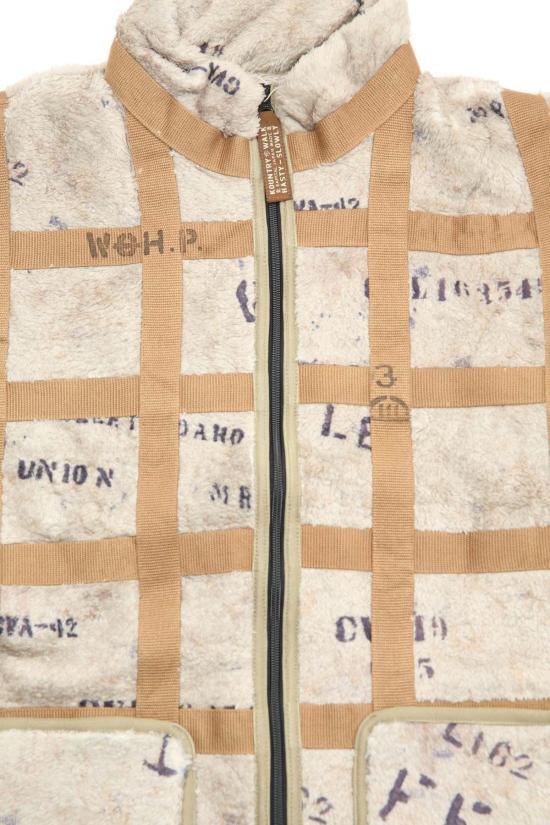  캐피탈 자켓 플리스 프리즈너 크래프트 타터솔 지퍼 블루종 베이지 - KAPITAL