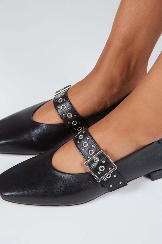  인텐셔널리 블랭크 플랫 슈즈 "의도적으로." 포럼 메리 제인 크림/블랙 - INTENTIONALLY BLANK