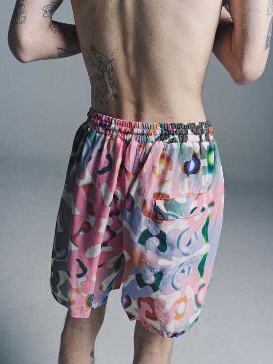  로스트 데이즈 숏팬츠 레이디얼 새틴 반바지 - LOST DAZE