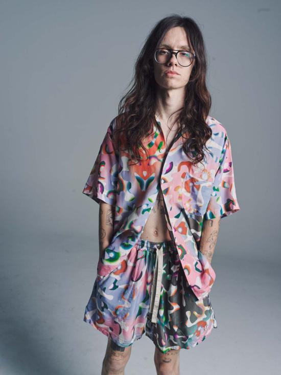  로스트 데이즈 숏팬츠 레이디얼 새틴 반바지 - LOST DAZE