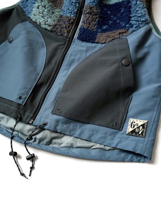  캐피탈 베스트 Kapital 60/40cloth X Tugihagi 플리스 허테  네이비 - KAPITAL