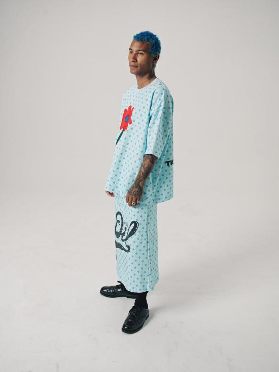  Tigran Avetisyan 숏팬츠 티그란 아베티샨 오일 프린트 스커트 블루 - OTHER BRANDS