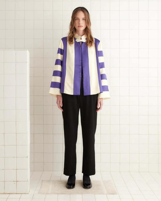  보디 숏패딩 보드 리젠시 재킷 퍼플/화이트