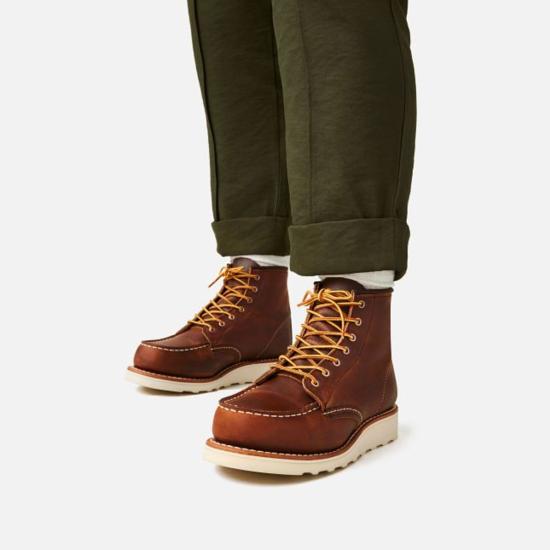  레드윙 부츠 Red Wing Heritage Style 3428 6인치 클래식 Moc 여성용 짧은 , 구리색 거칠고 튼튼한 가죽