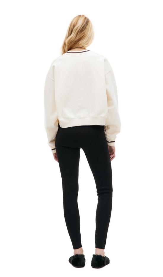  스포티앤리치 레깅스 스포티 + 리치 세리프 로고 리브  블랙 - SPORTY & RICH