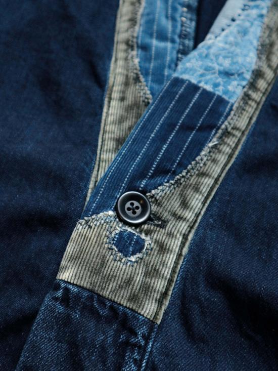  캐피탈 긴팔 셔츠 Kapital 8oz Idg 데님 타이거 Juddbhan  노라기 리메이크 카키 - KAPITAL