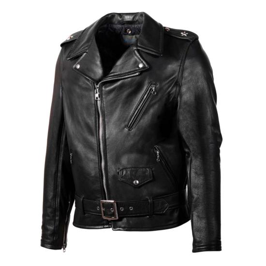  쇼트N.Y.C 바이커 자켓 Schott N.Y.C. Waxy Natural Cowhide 50's Perfecto Motorcycle Leather Jacket Black - SCHOTT N.Y.C