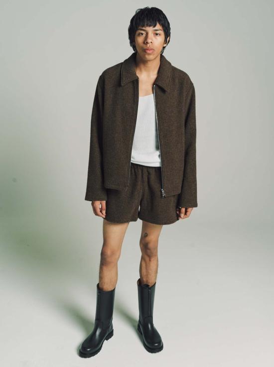  리에르 숏팬츠 Rier 울 플리스 쇼트 에베인 - RIER