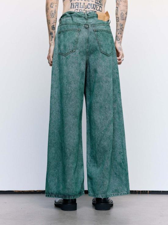  MM6 메종마르지엘라 데님 팬츠 Mm6 메종 마르지엘라 숫자 데님 바지 그린 - MM6 MAISON MARGIELA