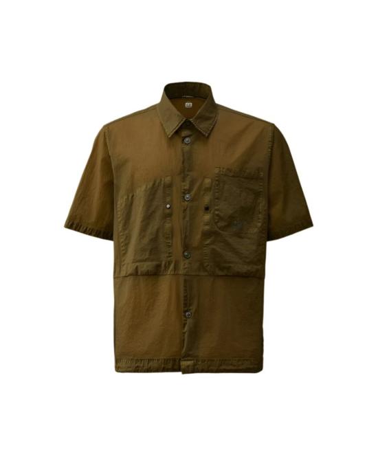  씨피 컴퍼니 반팔 셔츠 C.P. Company 라이트 마이크로위브 S/S  아이비 그린