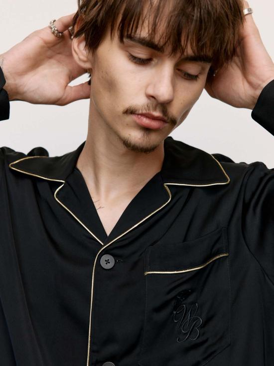  어니스트 더블유 베이커 긴팔 셔츠 어니스트 W. 베이커 비스코스 Ewb 파자마  블랙 - ERNEST W. BAKER