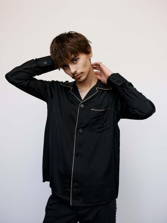  어니스트 더블유 베이커 긴팔 셔츠 어니스트 W. 베이커 비스코스 Ewb 파자마  블랙 - ERNEST W. BAKER