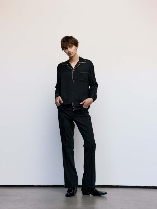  어니스트 더블유 베이커 긴팔 셔츠 어니스트 W. 베이커 비스코스 Ewb 파자마  블랙 - ERNEST W. BAKER