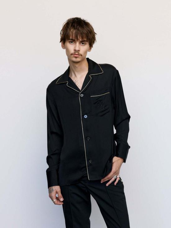  어니스트 더블유 베이커 긴팔 셔츠 어니스트 W. 베이커 비스코스 Ewb 파자마  블랙 - ERNEST W. BAKER