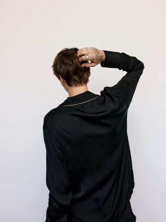  어니스트 더블유 베이커 긴팔 셔츠 어니스트 W. 베이커 비스코스 Ewb 파자마  블랙 - ERNEST W. BAKER