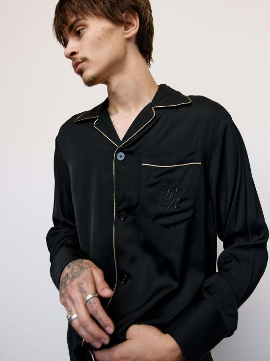  어니스트 더블유 베이커 긴팔 셔츠 어니스트 W. 베이커 비스코스 Ewb 파자마  블랙 - ERNEST W. BAKER