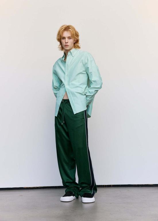  로에베 긴팔 셔츠 옥스포드 버튼 다운  라이트 그린 - LOEWE