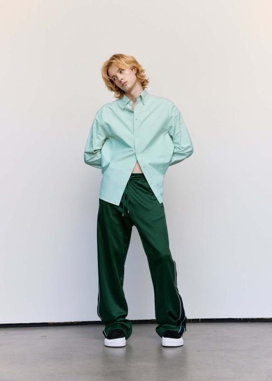  로에베 긴팔 셔츠 옥스포드 버튼 다운  라이트 그린 - LOEWE