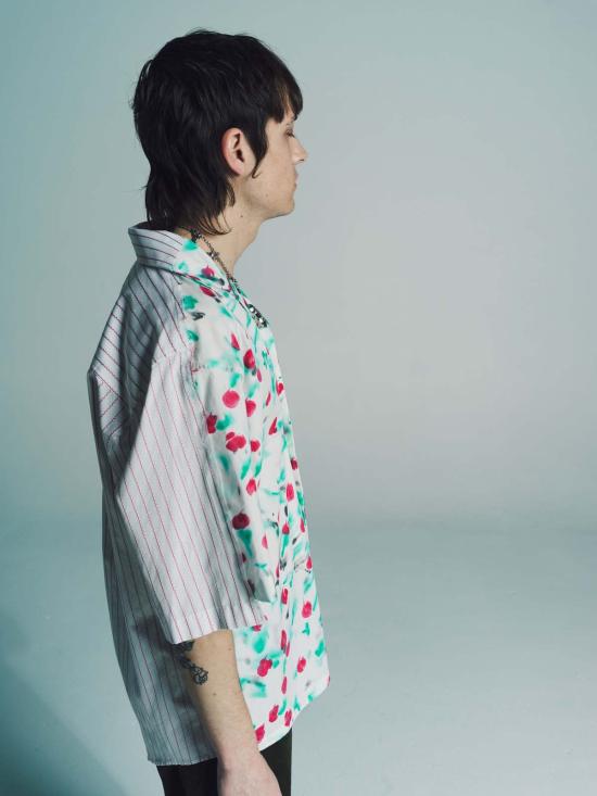  마르니 반팔 셔츠 Marni 화이트 팝린 볼링 , 콘트라스트 백 - MARNI